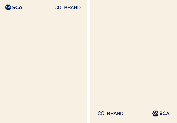Co-branding-placering av logotyp