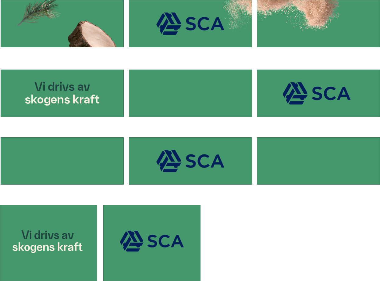 Exempel på olika skyltkombinationer.